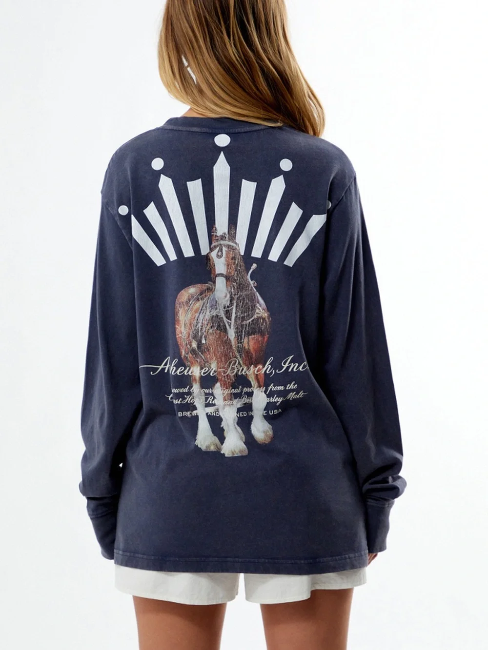 Budweiser PacSun Reversible Long Sleeve Pocket T-Shirt Retro Beer Logo Tee S - Picture 5 of 15